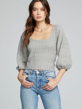 Saltwater Luxe Fable Blouse Skye Grey Size Large